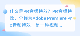 什么是PR音频特效(pr 音频特效)