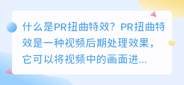 什么是PR扭曲特效(pr扭曲特效)