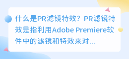 什么是pr滤镜特效(pr滤镜特效)