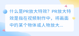 什么是pr放大特效(pr 放大特效)