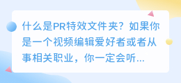 什么是pr特效文件夹(pr特效文件夹)