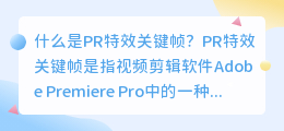 什么是pr特效关键帧(pr特效关键帧)