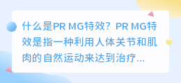 什么是PR MG特效(PR MG特效)