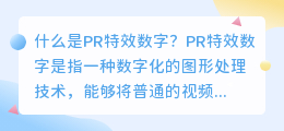 什么是pr特效数字(pr特效数字)