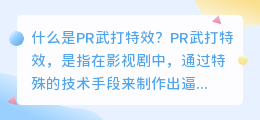 什么是pr武打特效(pr武打特效)