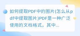 如何提取PDF中的图片(怎么从pdf中提取图片)