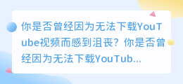 不为人知的下载神器：手机YouTube视频下载大揭秘！