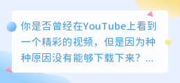 一键下载YouTube视频，从此不再错过精彩瞬间！