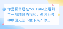 手机秒变视频下载神器，YouTube视频下载不求人！