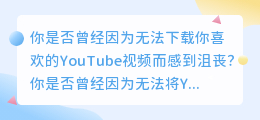 轻松下载YouTube视频，让你在电脑上的收藏夹无限！