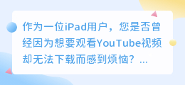 iPad用户必备！轻松下载YouTube视频，随时随地畅享！