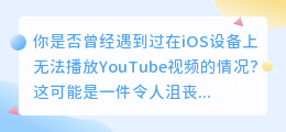 YouTube视频无法在iOS设备上播放？你可能不知道的解决方法！