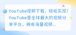 YouTube视频下载，轻松实现！