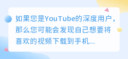 手机版YouTube下载视频终极指南：让你轻松拥有独家收藏