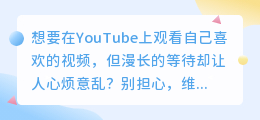 快速下载YouTube视频，告别漫长的等待！维棠助你轻松实现！