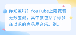 YouTube音乐下载秘密：让你的收藏瞬间升级！