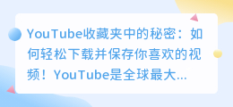 YouTube收藏夹中的秘密：如何轻松下载并保存你喜欢的视频！