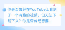 YouTube视频下载与字幕下载，轻松实现！