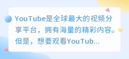 YouTube视频下载和字幕下载，让你随时随地享受精彩内容！