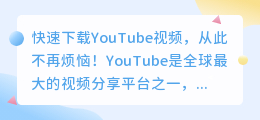 快速下载YouTube视频，从此不再烦恼！