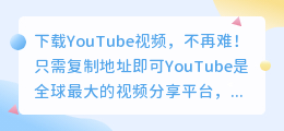 下载YouTube视频，不再难！只需复制地址即可