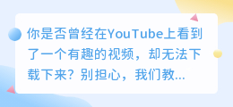 YouTube视频下载，轻松实现！