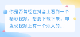 抖音视频大爆炸！快速去水印，轻松下载高清视频