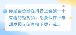 抖音短视频去水印，苹果用户必备的在线解析工具！