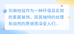 剑麻地毯水印如何清除？详细教程视频一学就会！