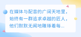 媒小三与配音家：双重实力，打造专业媒体与配音新标杆！